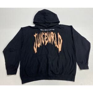 999 Club Juice Wrld "Tell Me U Luv Me" promo spell-out graphic pullover hoodie